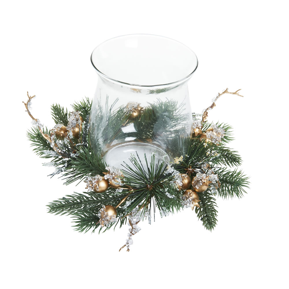 Wilko Gold Glass Candle Holder Image