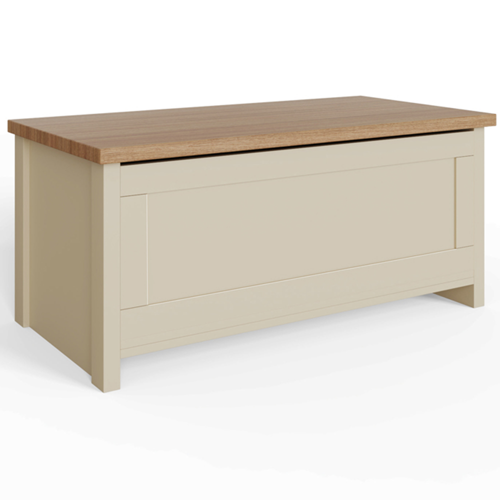 GFW Lancaster Cream Ottoman Storage Bench Image 2