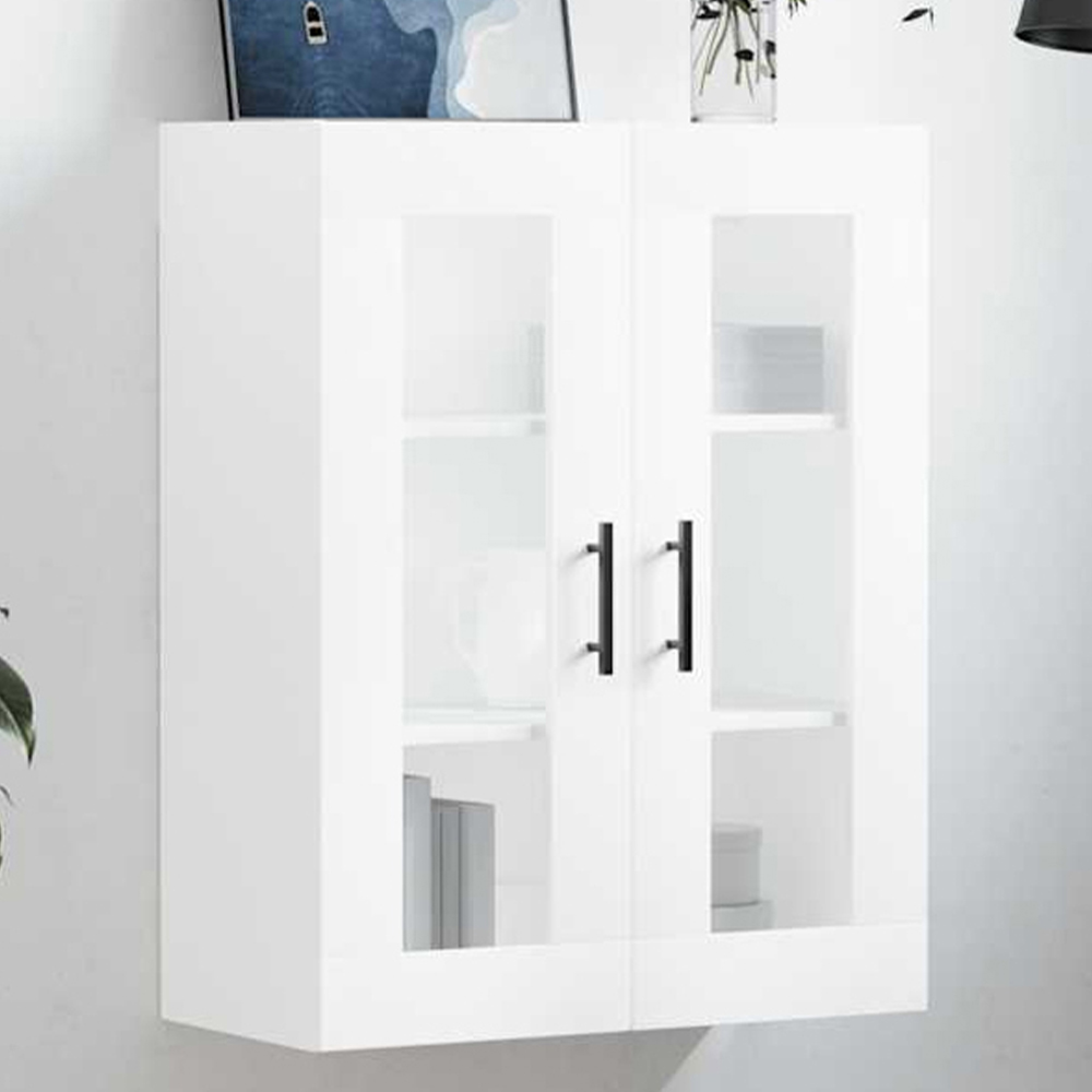 vidaXL 2 Door 3 Shelf White Wall Mounted Cabinet Image 1