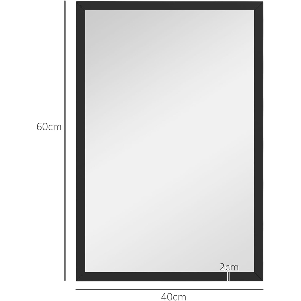 Portland Black Bathroom Wall Mirror 60 x 40cm Image 6