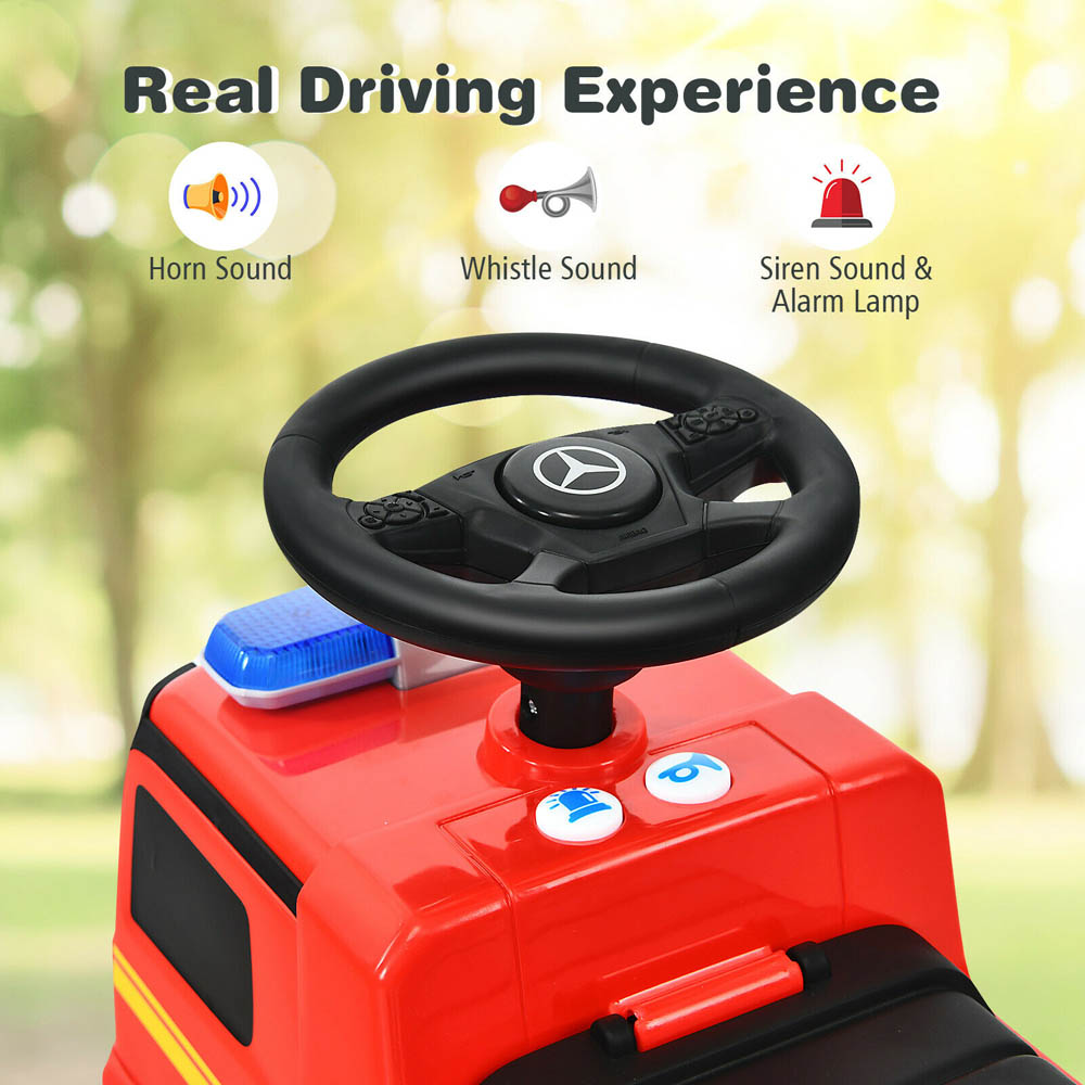 Costway Kids Red Licensed Mercedes Benz Firefighter Ride On Push Car Image 4