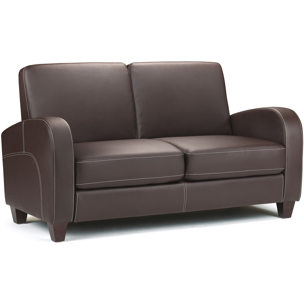 Julian Bowen Vivo 2 Seater Brown Faux Leather Sofa Image 2