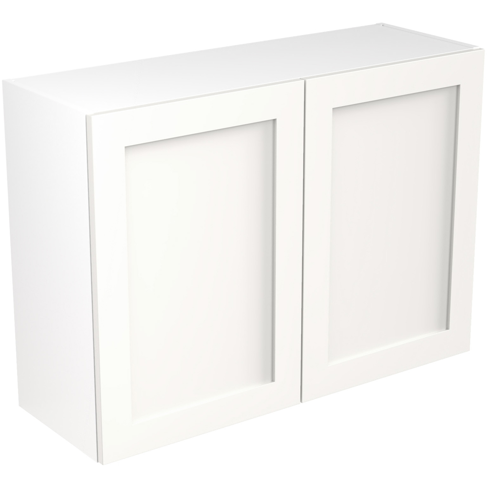 Kitchen Kit Shaker Matt White Wall Kitchen Cabinet Flatpack 1000mm Image 1
