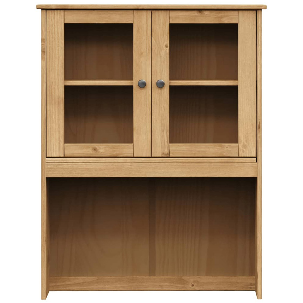 vidaXL 2 Door Brown Solid Wood Pine Dresser Top Storage Unit Image 4