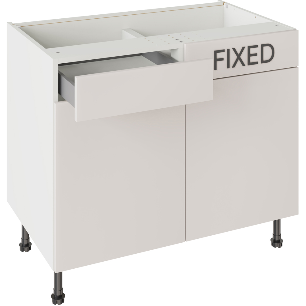 Kitchen Kit Value Slab Matt Light Grey Drawerline Base Cabinet 1000mm Image 3