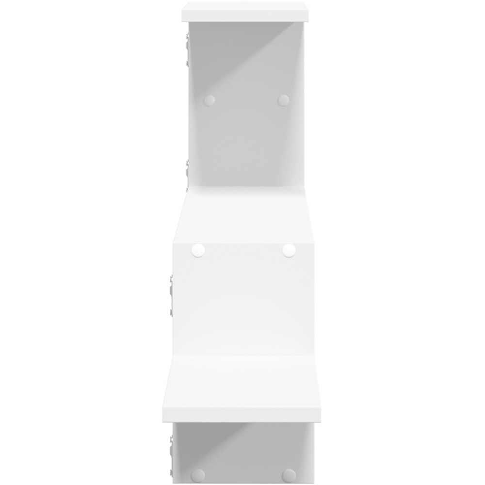 vidaXL 5 Shelf White Floating Wall Shelf Image 4