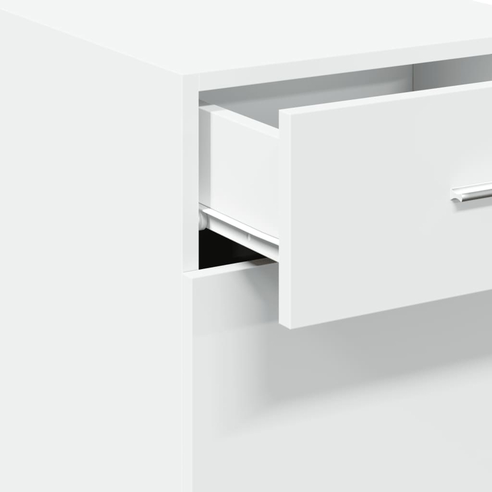 vidaXL Single Door Single Drawer White Sideboard Image 9