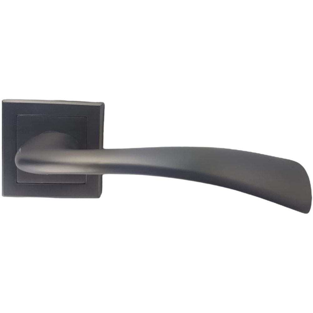 Golden Grace Matt Satin Black and Graphite Grey Scimitar Door Handle Set Image 2