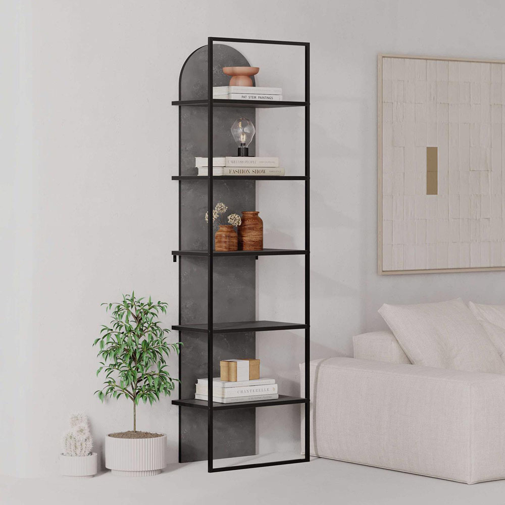 FWStyle Archy 5 Tier Grey Dual Tone Bookcase Display Unit Image 6