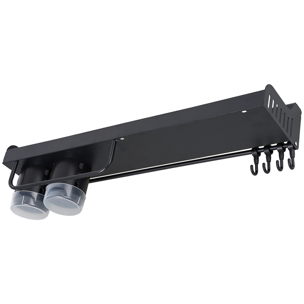 Living and Home Black Wall-Mounted Multi-functional Kitchen Utensil Storage Rack Image 3