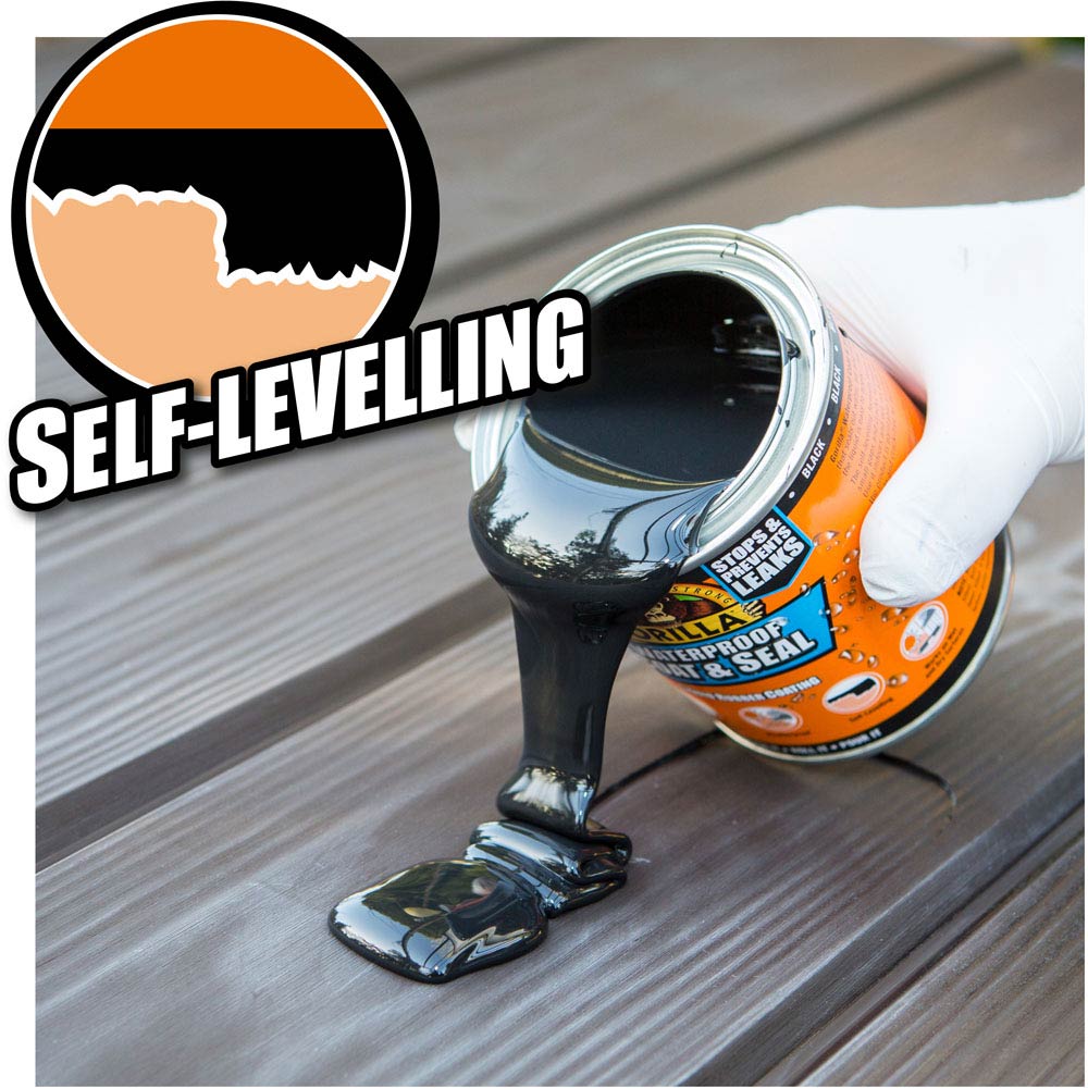 Gorilla Waterproof Patch and Seal Liquid Rubber Coating Black 473ml Wilko