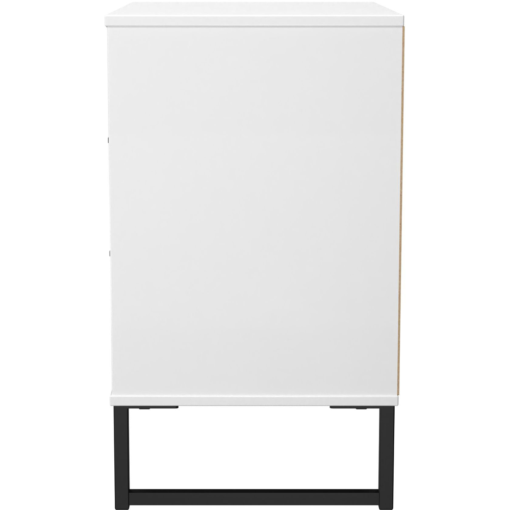 Crowndale Fluted 3 Drawer Duck and White Matt Midi Chest of Drawers Ready Assembled Image 3