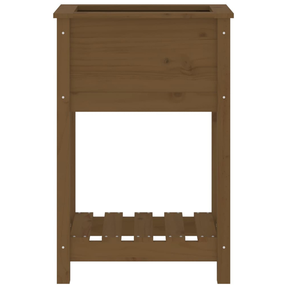 vidaXL Single Shelf Brown Solid Pine Wood Garden Planter 54 x 34.5 x 81cm Image 4