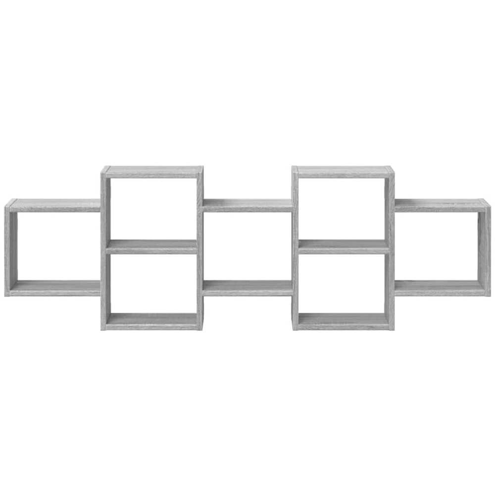 vidaXL 8 Shelf Grey Sonoma Floating Wall Shelf Image 3