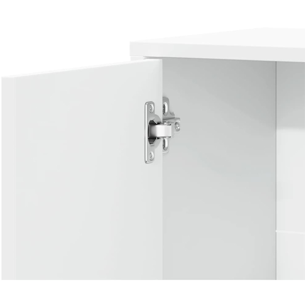 vidaXL Single Door 3 Drawer White Sideboard Set of 2 Image 9
