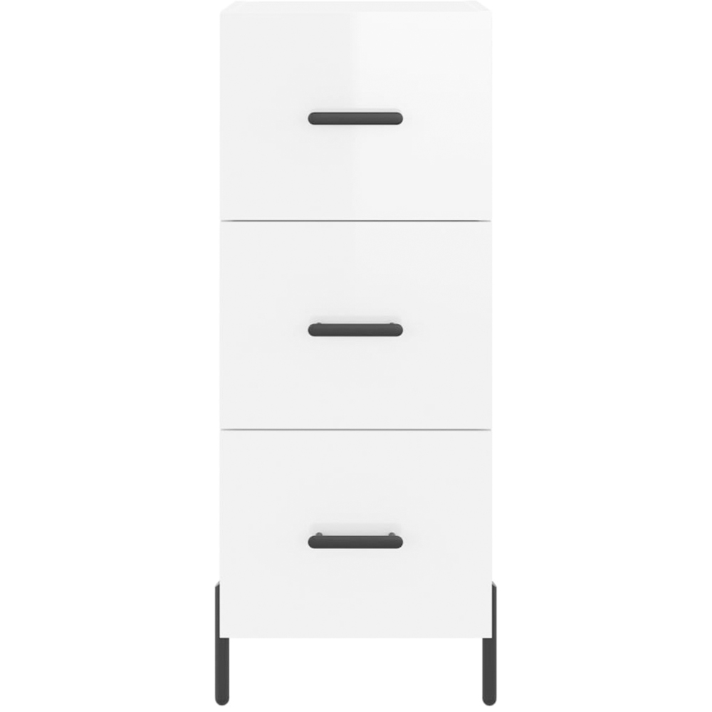 vidaXL 3 Drawer High Gloss White Sideboard Image 6