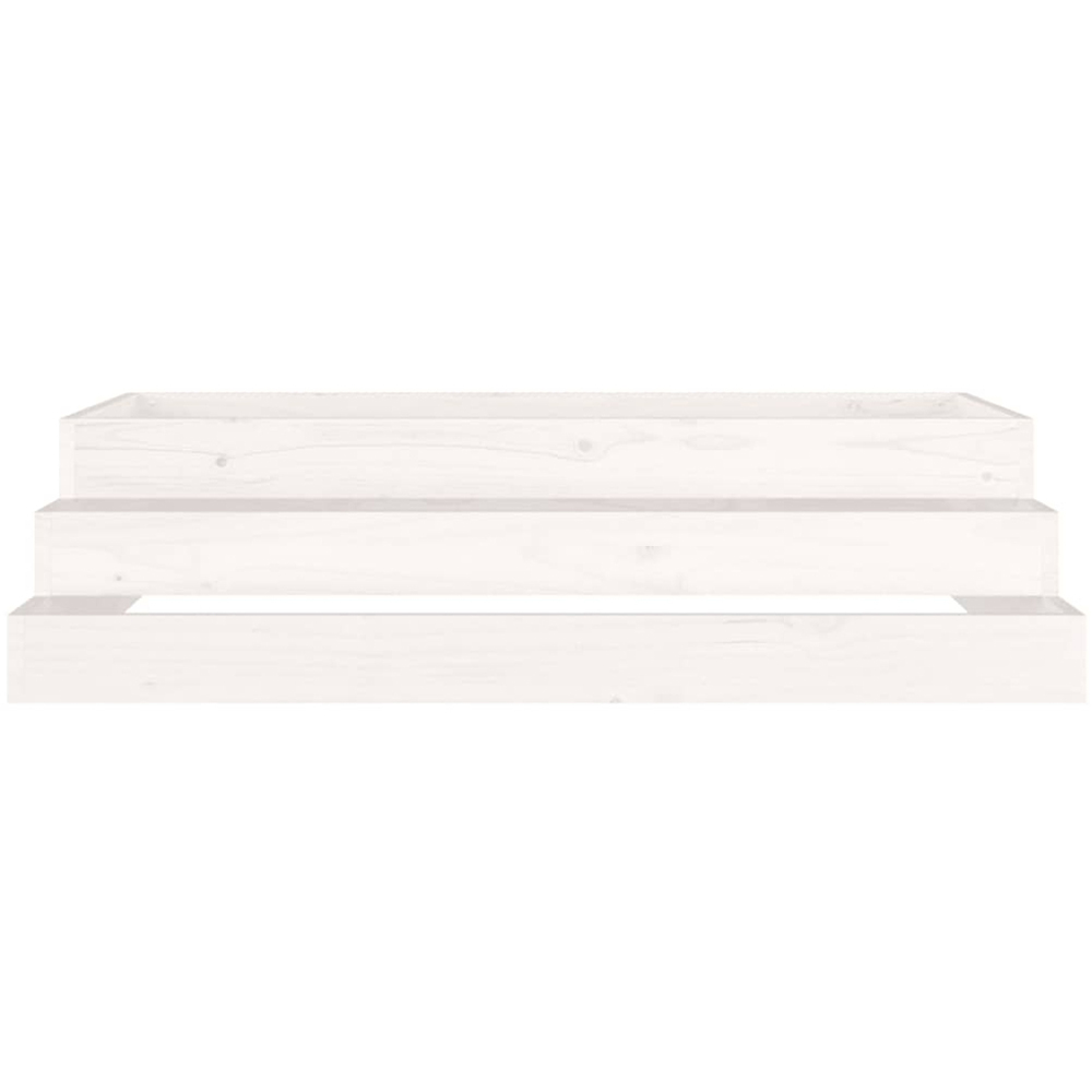 vidaXL 3-Tier White Solid Pine Wood Garden Planter 110 x 110 x 27cm Image 4