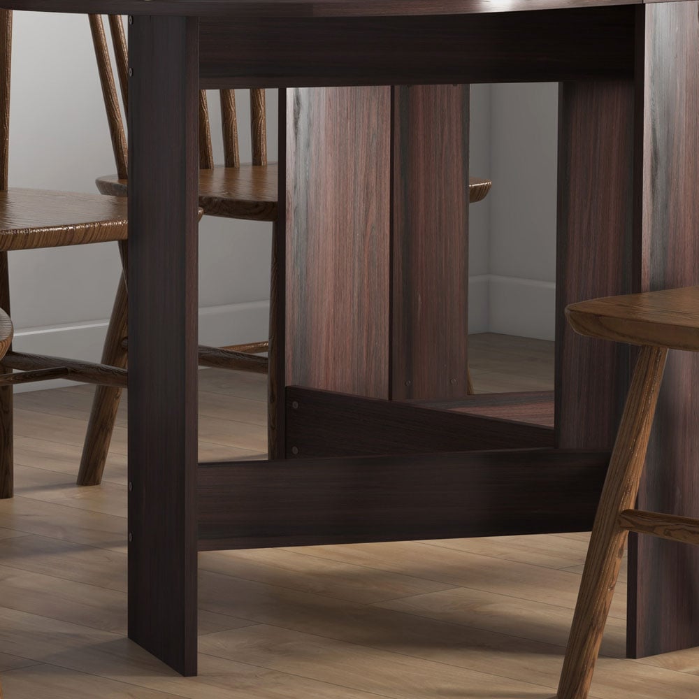 HOMCOM 6 Seater Oval Chocolate Wooden Effect Dining Table Image 8