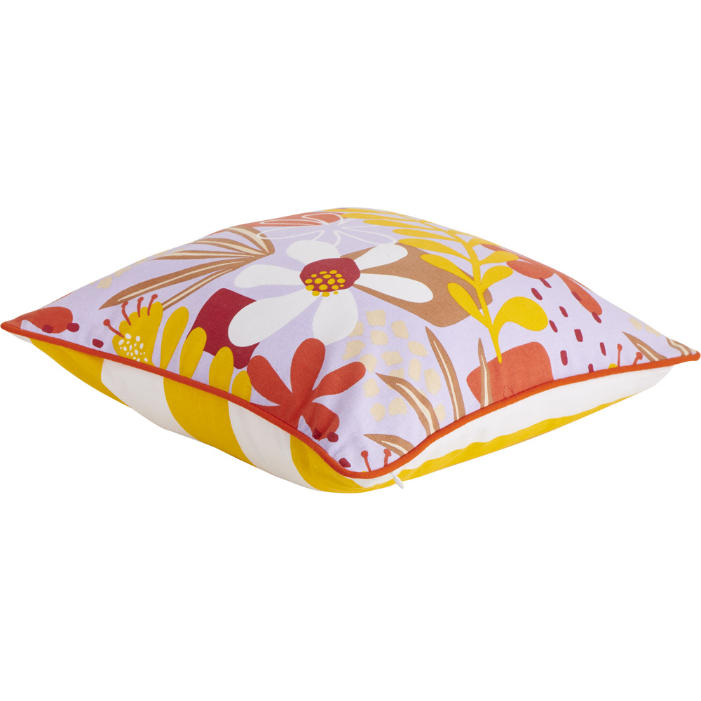 Wilko Floral Stripe Summer Reversible Outdoor Cushion 43 x 43cm Image 3