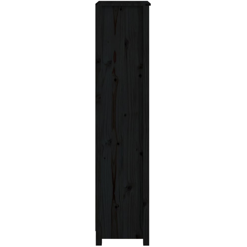 vidaXL 5 Shelf Black Solid Pine Wood Bookcase Image 5