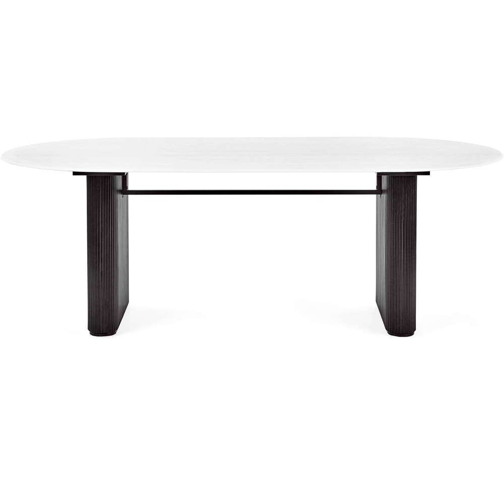 Julian Bowen Bolivia 6 Seater White Stone Effect Oval Dining Table Image 2