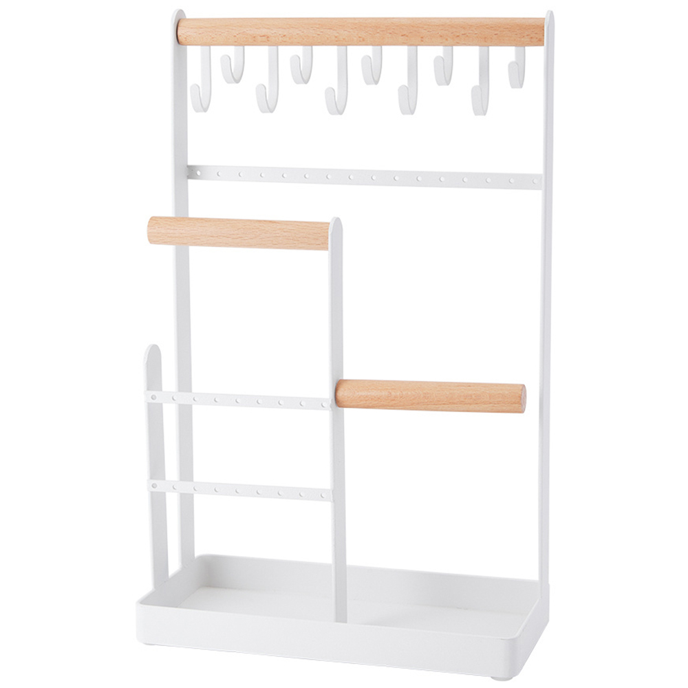 H&O Direct 4 Tier White Jewellery Display Rack Image 1