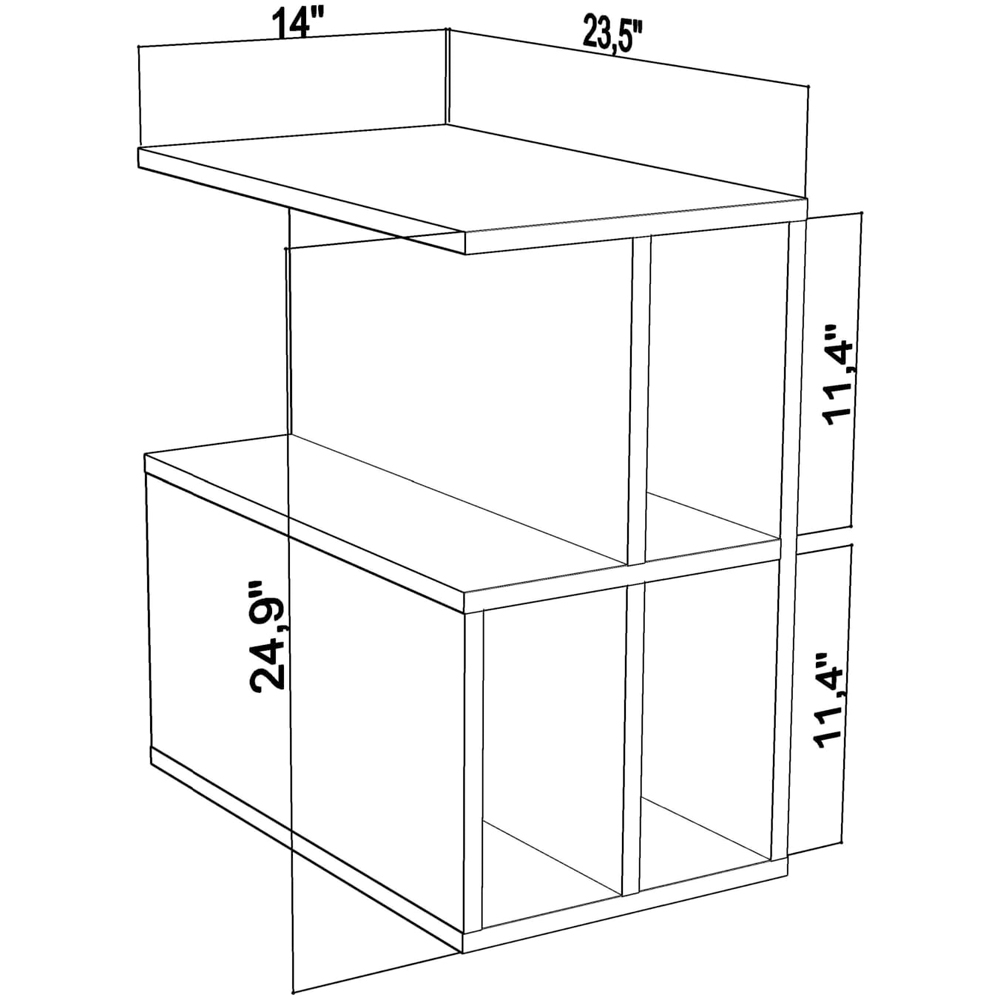 Decorotika Lauron 4 Shelf White Side Table Image 4