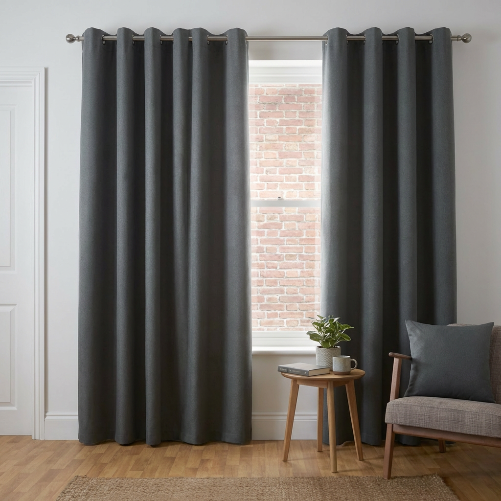 Linden Washable Blackout CurtainCharcoal183cm168cm Image 7