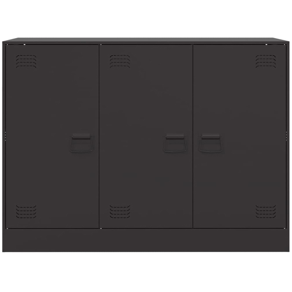 vidaXL 3 Door Black Metal Sideboard Image 6