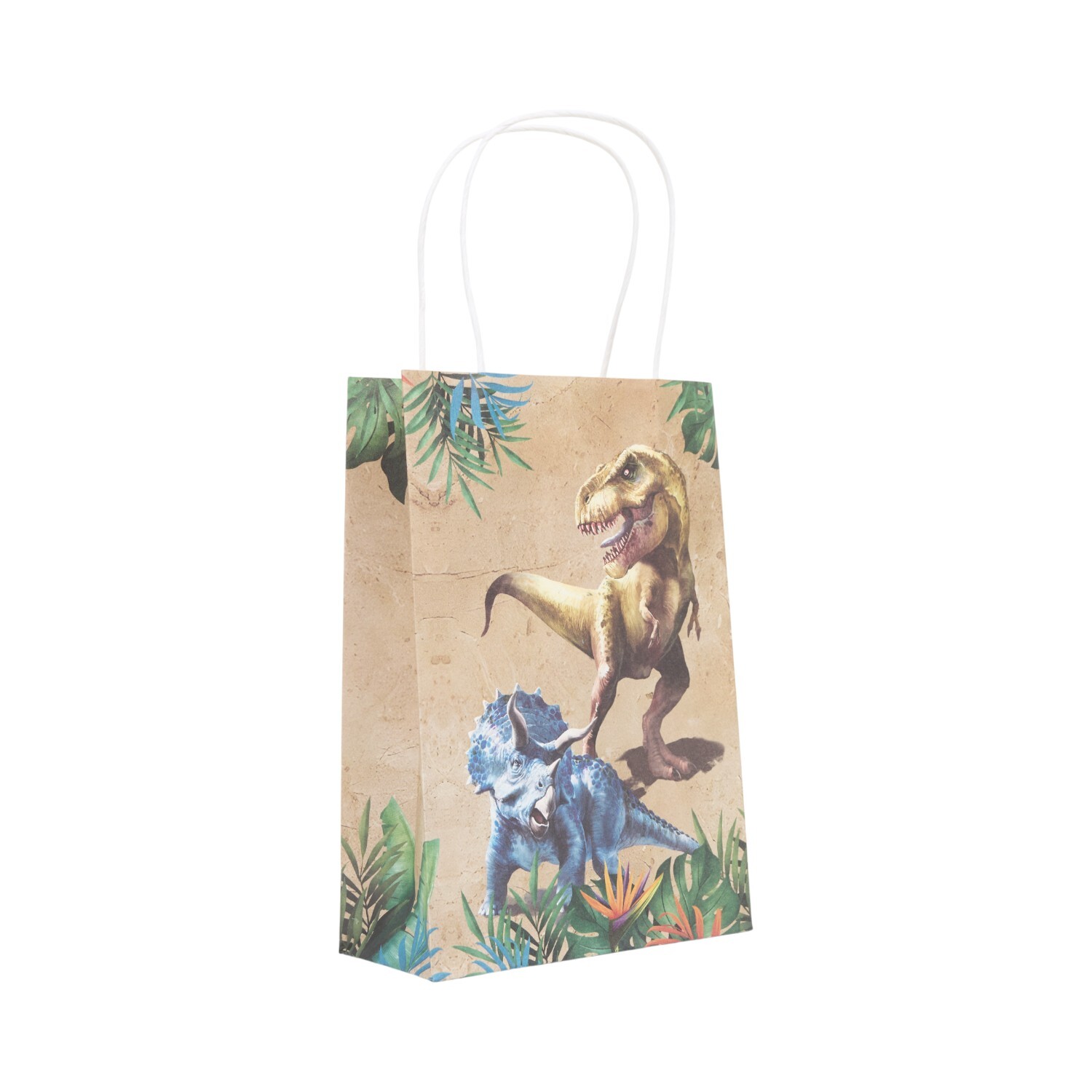 Pack of 8 Dinosaur Party Bags Brown Image 4