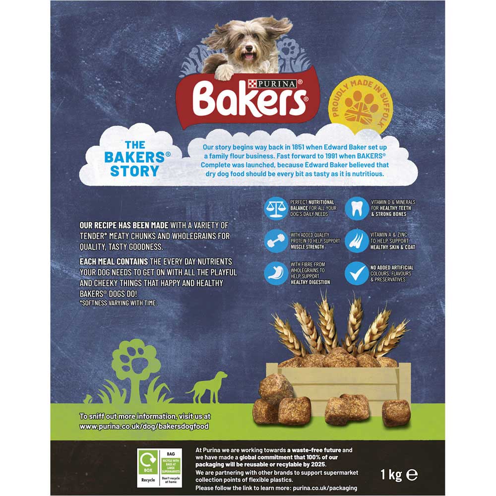 Bakers Meaty Meals Adult Dry Dog Food Chicken 1kg Image 6