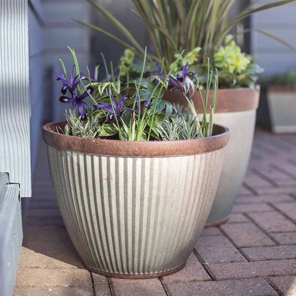 Plant Avenue Irondale Large Silver Cup Plant Pot 52cm Image 5