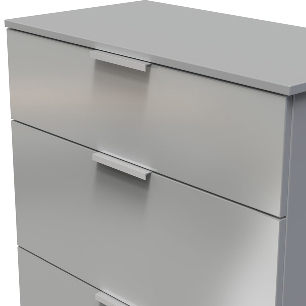 Crowndale Plymouth 3 Drawer Uniform Gloss and Dusk Grey Deep Chest of Drawers Image 5