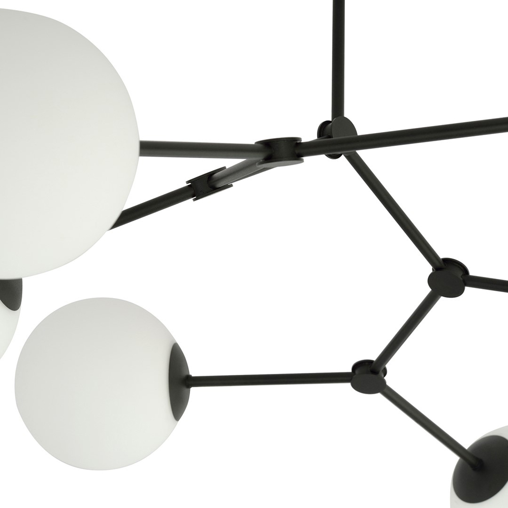 Emibig Space 4 Light White Shade Black E14 Ceiling Light Image 4