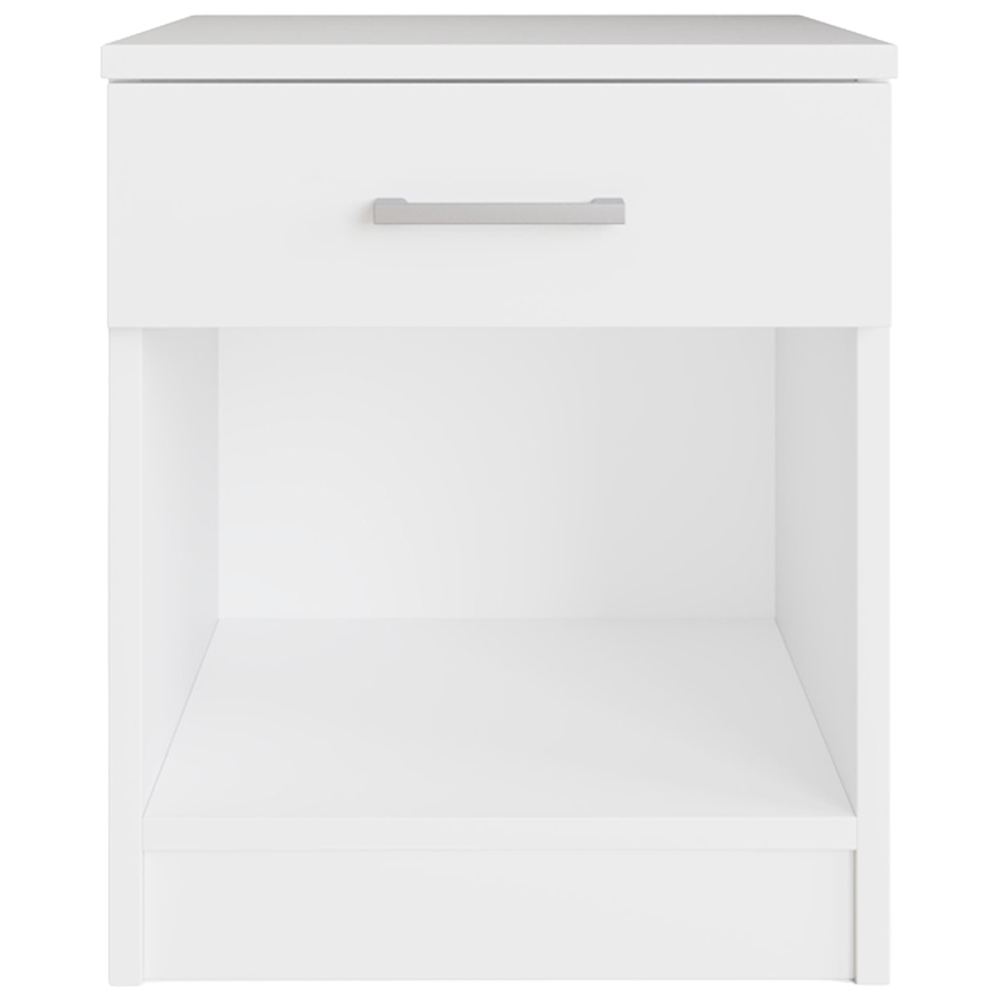 GFW Bailey Single Drawer Single Shelf White Bedside Table Image 5