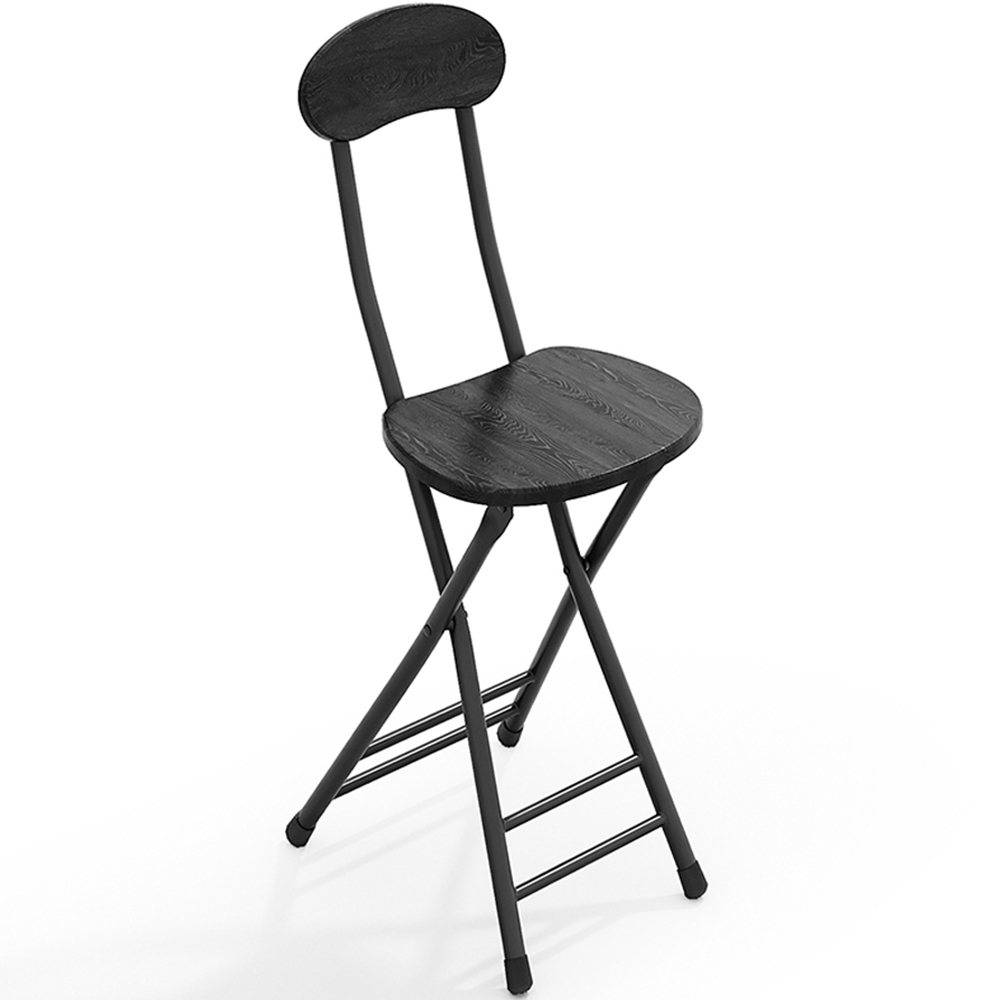 Living and Home Set of 4 Black Compact Wooden Folding Chair Image 6