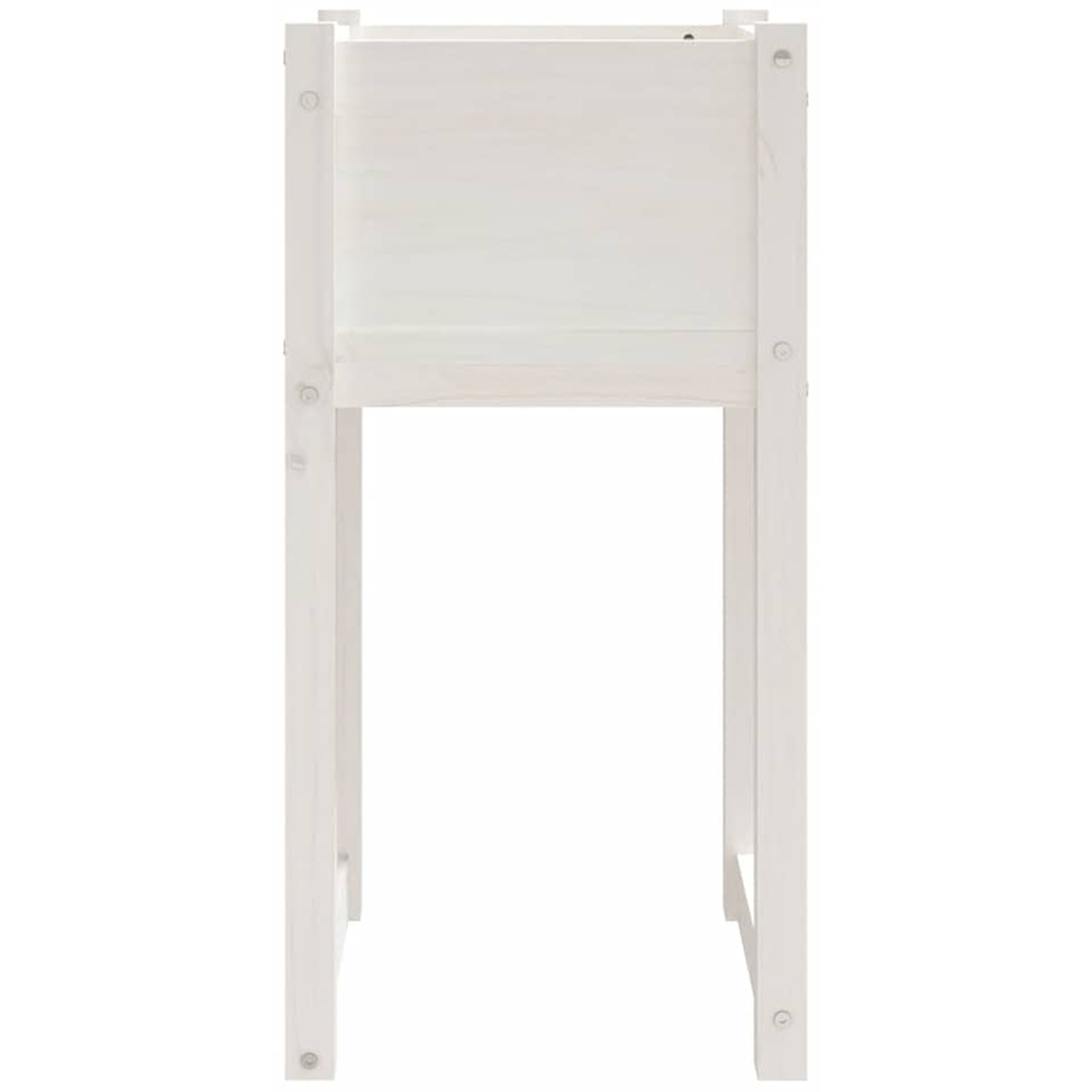 vidaXL White Solid Pine Wood Garden Planter with Legs 81 x 40 x 40cm 2 Pack Image 3