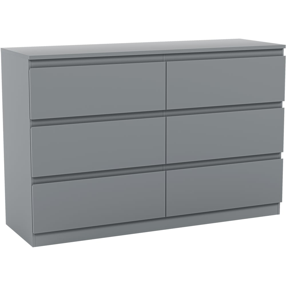 VIDA DESIGNS Denver 6 Drawer Grey Chest of Drawers Image 2