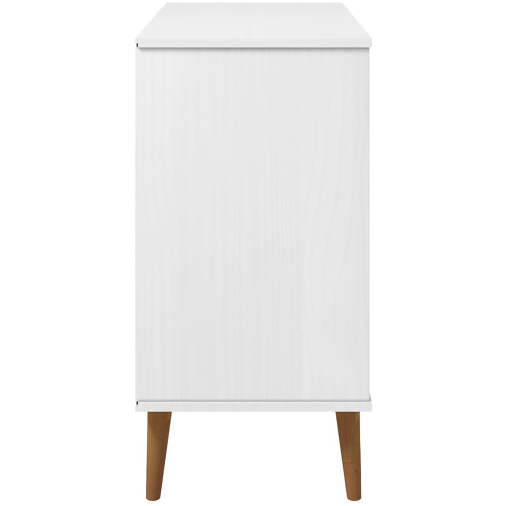 vidaXL Molde 2 Door 2 Drawer White Solid Pine Wood Sideboard Image 6