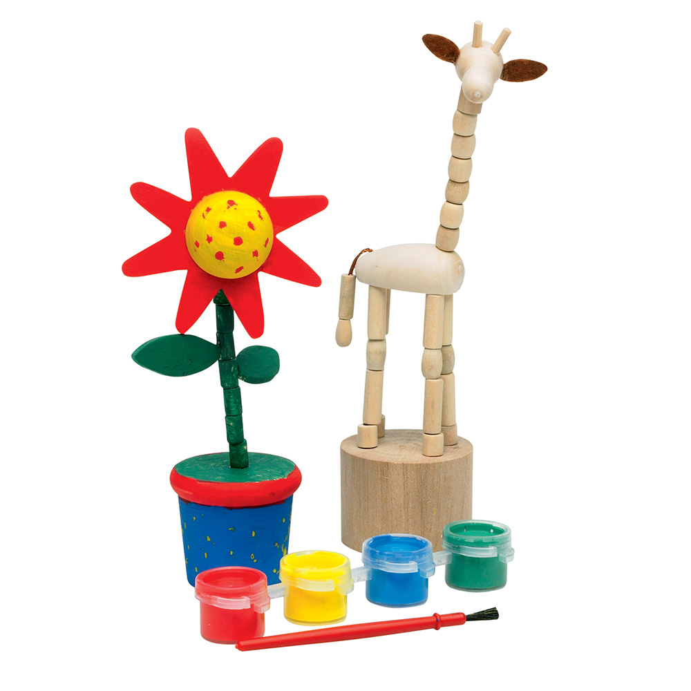 Single Wilko Wooden Paint Your Own Flower or Giraffe in Assorted styles Image 4