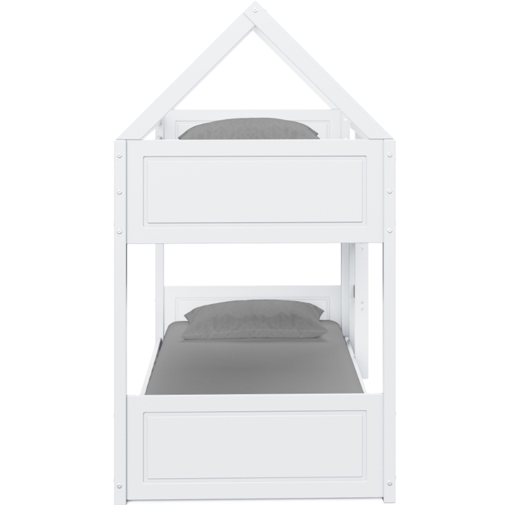 Home Detail Miller White Wooden House Bunk Bed Image 4