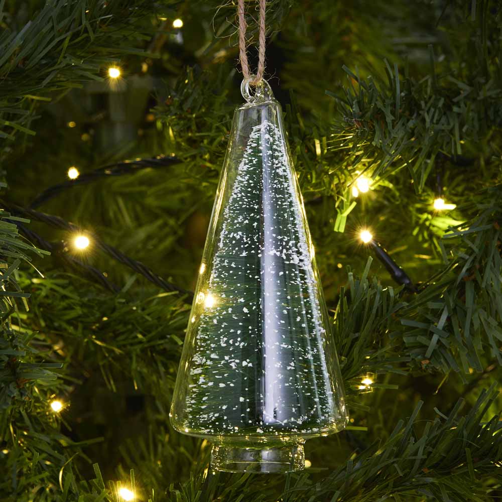 Wilko Cosy Glass Christmas Tree Decoration Image 2