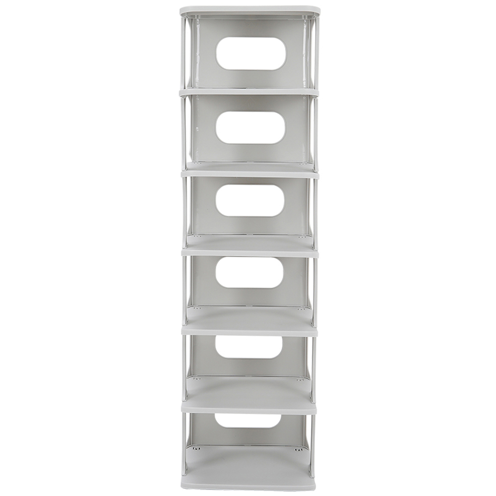 Living and Home Off White 6 Tier Plastic Shoe Rack for 6 Pairs Image 3