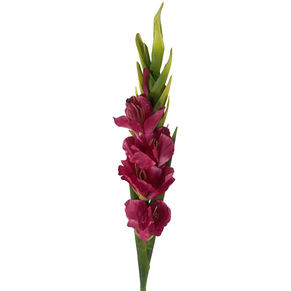 Leaf Pink Gladioli Artificial Stem 115cm 6 Pack Image 4