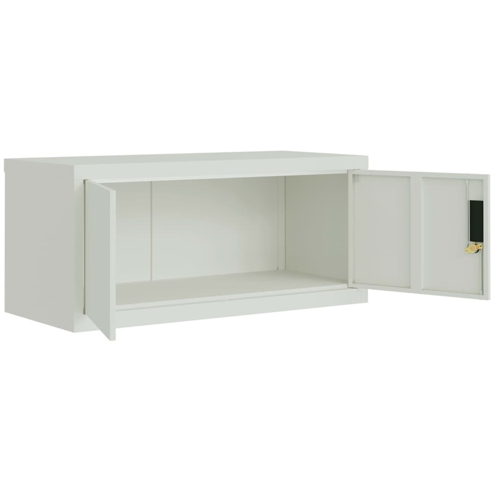vidaXL 2 Door Light Grey Steel Filing Cabinet Set of 2 Image 5