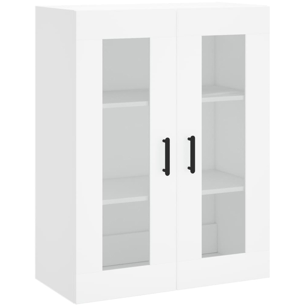 vidaXL 2 Glass Door White Wall Mounted Storage Cabinet Image 2