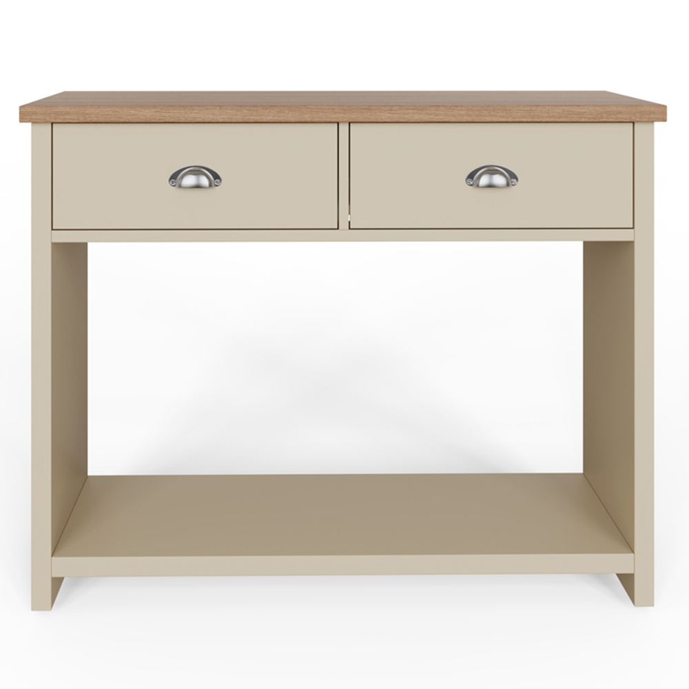 GFW Lancaster 2 Drawer Cream Console Table Image 2