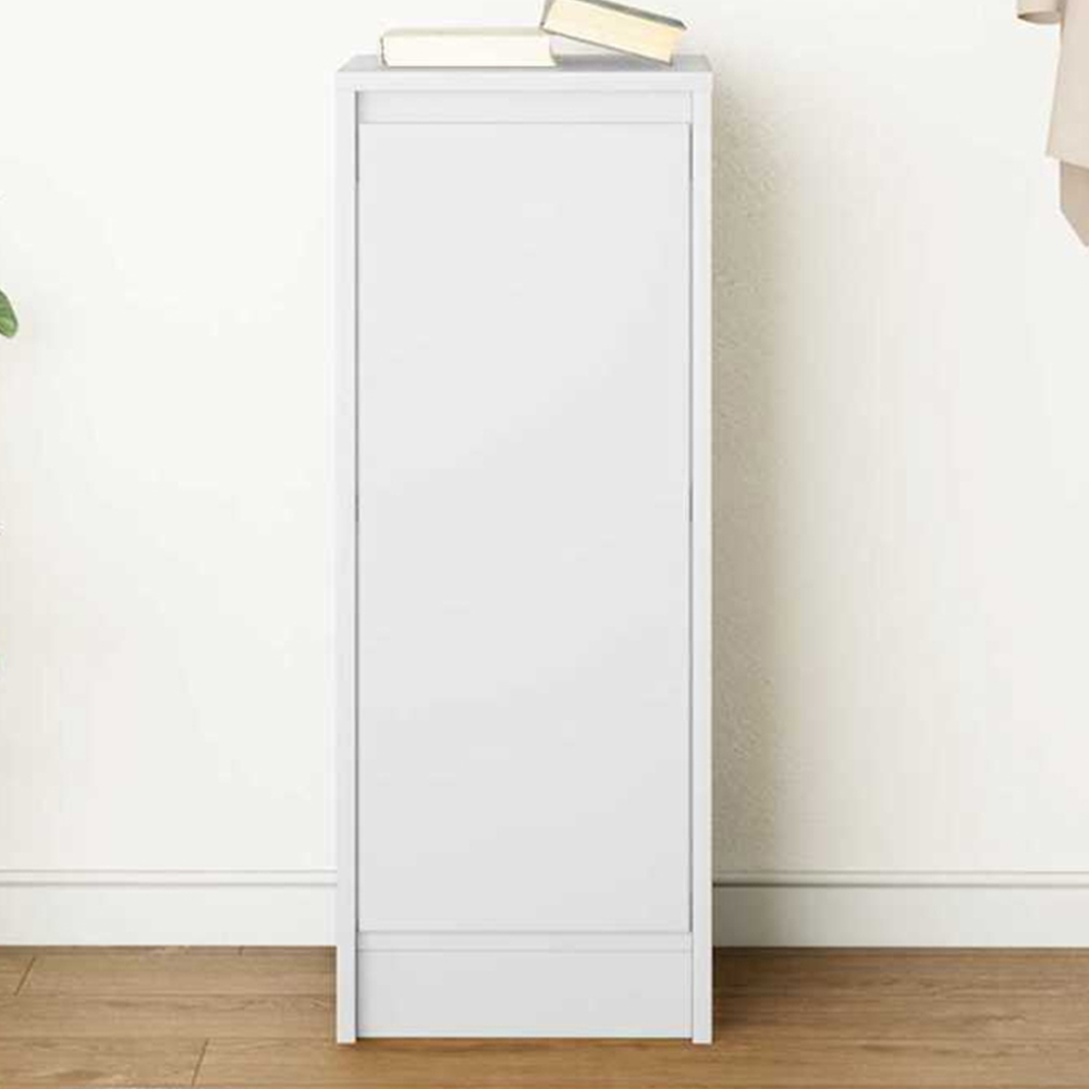 vidaXL Single Door White Slim Sideboard Image 1