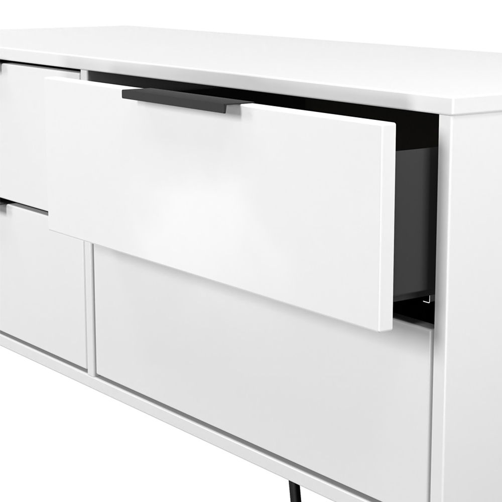 Crowndale Hong Kong 4 Drawer Matt White Bed Box Ready Assembled Image 5