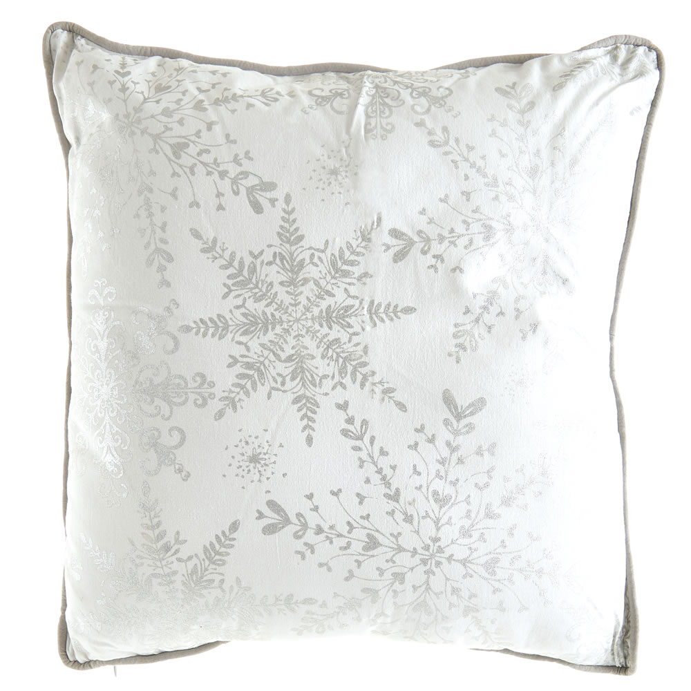 Wilko Large Snowflake Cushion 43 x 43cm Image 1